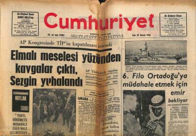 Cumhuriyet Gazetesi 29 Kasım 1966 - Elmalı Meselesi Yüzünden Kavgalar Çıktı , Sezgin Yuhalandı GZ85544 - 1