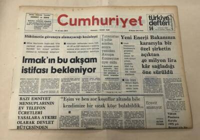 Cumhuriyet Gazetesi 29 Kasım 1974 GZ1405 - 2