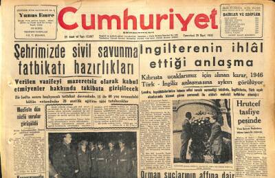 Cumhuriyet Gazetesi 29 Mart 1958 - İngilterenin İhlâl Ettiği Anlaşma - Bir Balıkçı Kadın İngiliz Kraliçesini Öptü GZ120462 - 1
