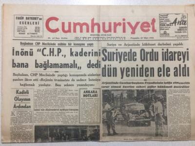 Cumhuriyet Gazetesi 29 Mart 1962 - Suriye de Ordu İdareyi Ele Aldı GZ52500 - 1