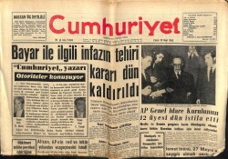 Cumhuriyet Gazetesi 29 Mart 1963 - Bayar İle İlgili İnfazın Tehiri Kararı Kaldırıldı GZ103109 - 1