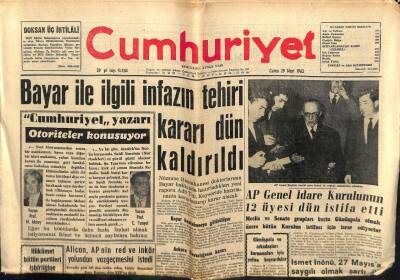 Cumhuriyet Gazetesi 29 Mart 1963 - Bayar İle İlgili İnfazın Tehiri Kararı Kaldırıldı GZ103109 - 2