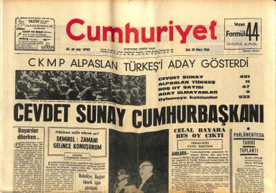 Cumhuriyet Gazetesi 29 Mart 1966 - Cevdet Sunay Cumhurbaşkanı GZ80073 - 1