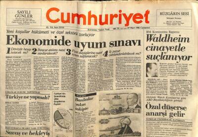 Cumhuriyet Gazetesi 29 Mart 1986 - Doğum Günü Hediyesi GZ56873 - 1