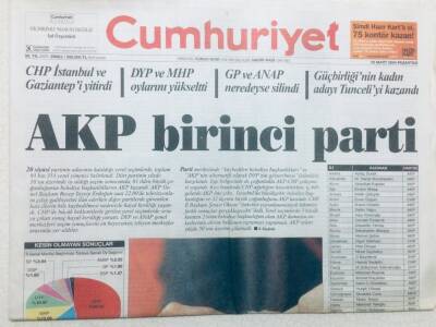 Cumhuriyet Gazetesi - 29 Mart 2004 - AKP Birinci Parti, Belediyelerde Tarikat Gölgesi GZ43470 - 2