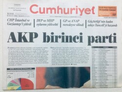 Cumhuriyet Gazetesi - 29 Mart 2004 - AKP Birinci Parti, Belediyelerde Tarikat Gölgesi GZ43470 - 1