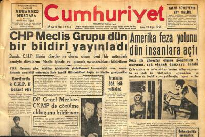 Cumhuriyet Gazetesi 29 Mayıs 1959 - Amerika Feza Yolunu Dün İnsanlara Açtı - CHP Meclis Grupu Dün Bir Bildiri Yayınladı GZ120068 - 1