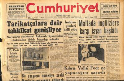 Cumhuriyet Gazetesi 29 Nisan 1958 - And Uçağı Dün Bir Tehlike Atlattı - Maltada İngilizlere Karşı İsyan Başladı GZ120521 - 1