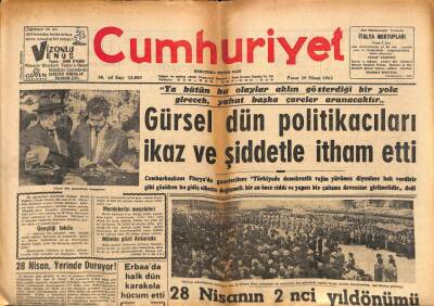 Cumhuriyet Gazetesi 29 Nisan 1962 - Toprak Reformu Yapılırken Dağılan Arazinin Toplanması İlk Planda Nazara Alınacak GZ96928 - 1