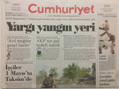 Cumhuriyet Gazetesi 29 Nisan 2004 - Yargı Yangın Yeri GZ48523 - 1