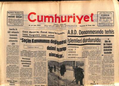 Cumhuriyet Gazetesi 29 Ocak 1968 - ABD Donanmasında Terhis İşlemeleri Durduruldu GZ82545 - 1