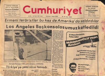 Cumhuriyet Gazetesi 29 Ocak 1982 - Los Angeles Başkonsolosumuz Katledildi GZ119417 - 1