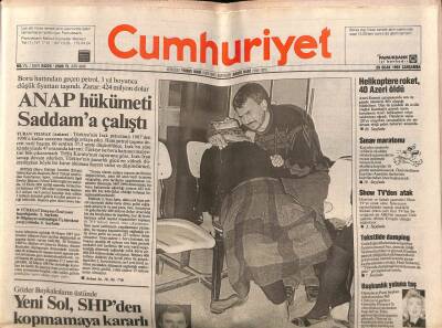 Cumhuriyet Gazetesi 29 Ocak 1992 - ANAP Hükümeti Saddama Çalıştı GZ72231 - 1