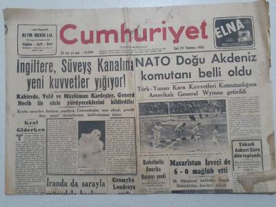 Cumhuriyet Gazetesi - 29 Temmuz 1952 - İngiltere Süveyş Kanalına Yeni Kuvvetler Yığıyor GZ112902 - 1
