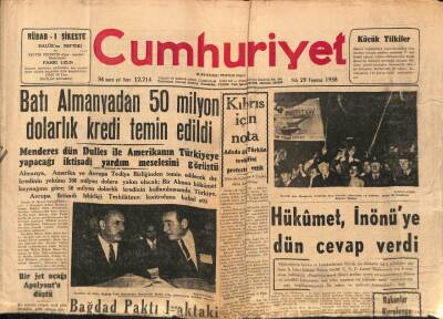 Cumhuriyet Gazetesi 29 Temmuz 1958 - Lübnanda Seçim Hazırlığı - Irakın Ankara Elçisi Memleketine Dönmüyor GZ98020 - 1