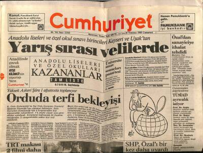 Cumhuriyet Gazetesi 29 Temmuz 1989 - SHP Turgut Özalı Bir Kez Daha Uyardı GZ75910 - 1