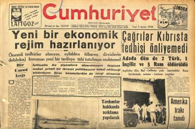 Cumhuriyet Gazetesi 3 Ağustos 1958 - Yeni Bir Ekonomik Rejim Hazırlanıyor - Rioda Müthiş Bir İnfilak GZ120167 - 1