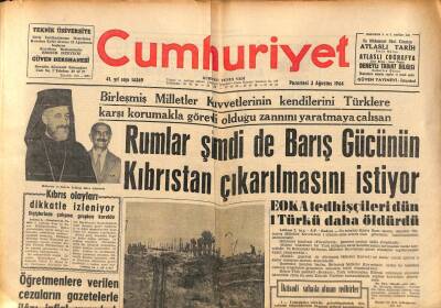 Cumhuriyet Gazetesi 3 Ağustos 1964 - EOKA Tedhişçileri Dün 1 Türkü Daha Öldürdü GZ85204 - 1