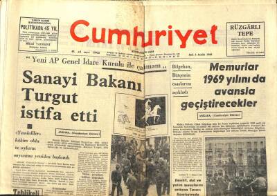Cumhuriyet Gazetesi - 3 Aralık 1968 - Memurlar 1969 Yılını da Avansla Geçiştirecekler GZ99410 - 1