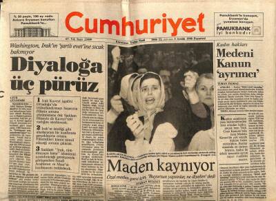 Cumhuriyet Gazetesi 3 Aralık 1990 - Danıştayda Seçim Bekleyişi GZ65167 - 1