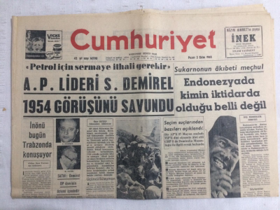 Cumhuriyet Gazetesi 3 Ekim 1965 - Endonezyada Kimin İktidarda Olduğu Belli Değil - GZ19099 - 1