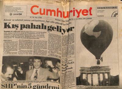 Cumhuriyet Gazetesi 3 Ekim 1990 - Doğum Günü Hediyesi GZ56847 - 1