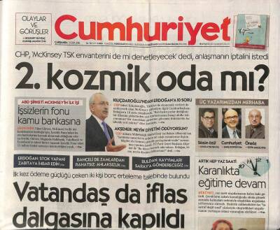 Cumhuriyet Gazetesi 3 Ekim 2018 - Aykut Kocamandan Kritik Sözler Olağandışı Şeyler Olursa Çalışırım GZ94504 - 1