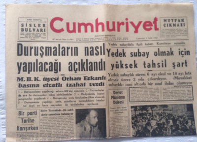 Cumhuriyet Gazetesi 3 Eylül 1960 - Duruşmaların Nasıl Yapılacağı Açıklandı - GZ19310 - 1