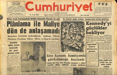 Cumhuriyet Gazetesi 3 Eylül 1963 - Kira Kanunu Komisyonda Görüşülmeğe Başlandı - Kennedyyi Güçlükler Bekliyor GZ120747 - 1