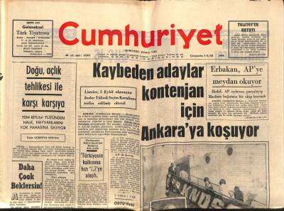 Cumhuriyet Gazetesi 3 Eylül 1969 - Doğu Açlık Tehlikesi İle Karşı Karşıya GZ88125 - 1