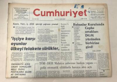 Cumhuriyet Gazetesi 3 Eylül 1976 GZ889 - 1