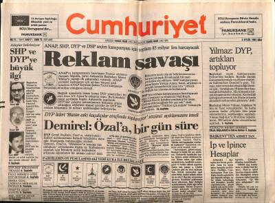 Cumhuriyet Gazetesi 3 Eylül 1991 - İstanbulun Eski Özelliklerini Yitiren Semti , Yeniden Düzenlenmeye Çalışılacak , Ortaköy Anılarda Kaldı GZ69651 - 1