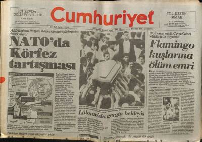 Cumhuriyet Gazetesi 3 Haziran 1987 - Natoda Körfez Tartışması GZ62156 - 1