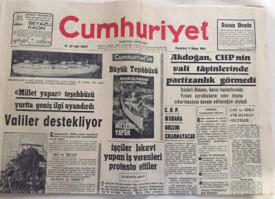 Cumhuriyet Gazetesi 3 Mayıs 1965-Başkalarının Vermediğini Millet Yapar GZ6049 - 1