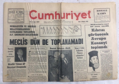 Cumhuriyet Gazetesi 3 Mayıs 1966 - Meclis Dün de Toplanamadı - GZ19217 - 1