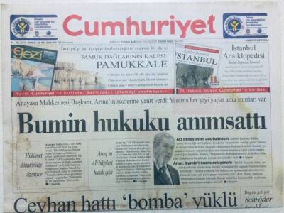 Cumhuriyet Gazetesi - 3 Mayıs 2005 - Ceyhan Hattı Bomba Yüklü, Öcalan İçin Karar 12 Mayısta GZ43476 - 1