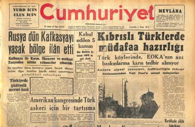 Cumhuriyet Gazetesi 3 Nisan 1958 - Rusya Dün Kafkasyayı Yasak Bölge İlan Etti - Amerikan Kongresinde Türk Askeri İçin Bir Tartışma GZ120466 - 1