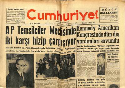 Cumhuriyet Gazetesi - 3 Nisan 1963 - Ragıp Gümüşpala İstifa Etmeyeceğini Duyurdu GZ99366 - 1