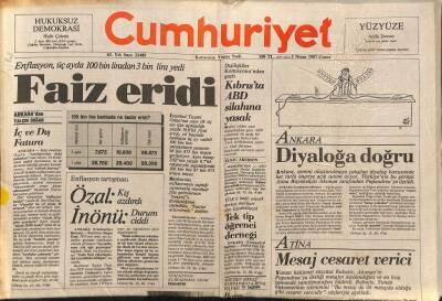Cumhuriyet Gazetesi 3 Nisan 1987 - Talat Paşa Konağı Onarılıyor GZ74712 - 1