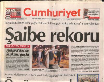Cumhuriyet Gazetesi 3 Nisan 2014 - Evrak Yakma İddiası Antalyada Sular Durulmuyor - Nato Savaşta Desteklemeyecek GZ95276 - 1