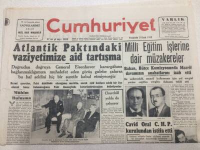 Cumhuriyet Gazetesi 3 Ocak 1952 - Atlantik Paktındaki Vaziyetimiz GZ52819 - 1