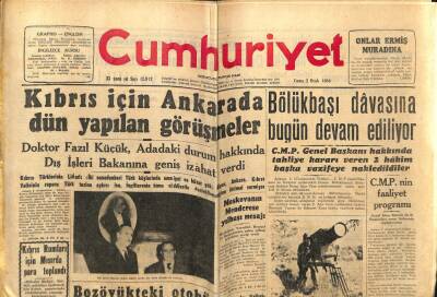 Cumhuriyet Gazetesi 3 Ocak 1958 - Kıbrıs Rumları İçin Mısırda Para Toplandı GZ78060 - 1