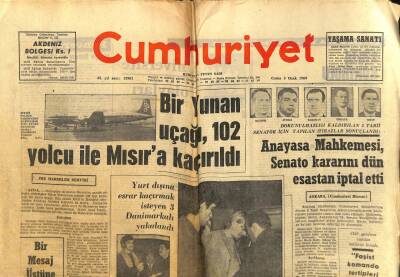 Cumhuriyet Gazetesi - 3 Ocak 1969 - Anayasa Mahkemesi Senato Kararını Esastan İptal Etti GZ99500 - 1