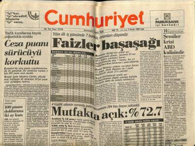 Cumhuriyet Gazetesi 3 Ocak 1989 - Yılın İlk İş Gününde 7 Banka , Oranları Düşürdü GZ62248 - 1