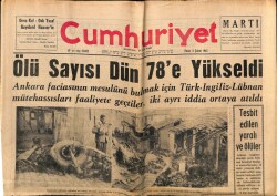 Cumhuriyet Gazetesi 3 Şubat 1963 - Ekvatorda Bir Manastır Çöktü , 100 Çocuk Öldü GZ70056 - 2