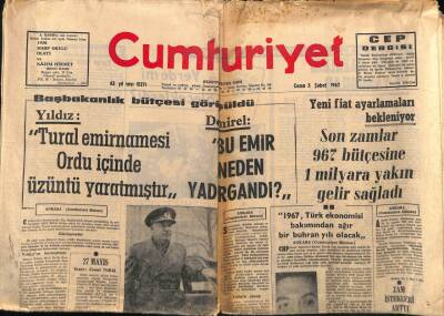 Cumhuriyet Gazetesi 3 Şubat 1967 - Kızılırmak , 15 Yıldanberi İlk Defa Dondu GZ90605 - 1