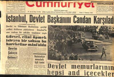 Cumhuriyet Gazetesi 3 Temmuz 1960 - Devlet Memurları And İçecekler GZ110020 - 1