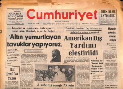 Cumhuriyet Gazetesi 3 Temmuz 1969 - Avrupanın Ünlü Gangsteri İstanbulda Ele Geçirildi GZ86950 - 1