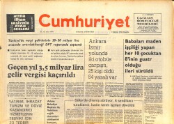 Cumhuriyet Gazetesi 3 Temmuz 1975 - Fatma Girik Ağrı Dağı Efsanesi! - Geçen Yıl 3,5 Milyar Lira Gelir Vergisi Kaçırıldı! GZ143249 - 1