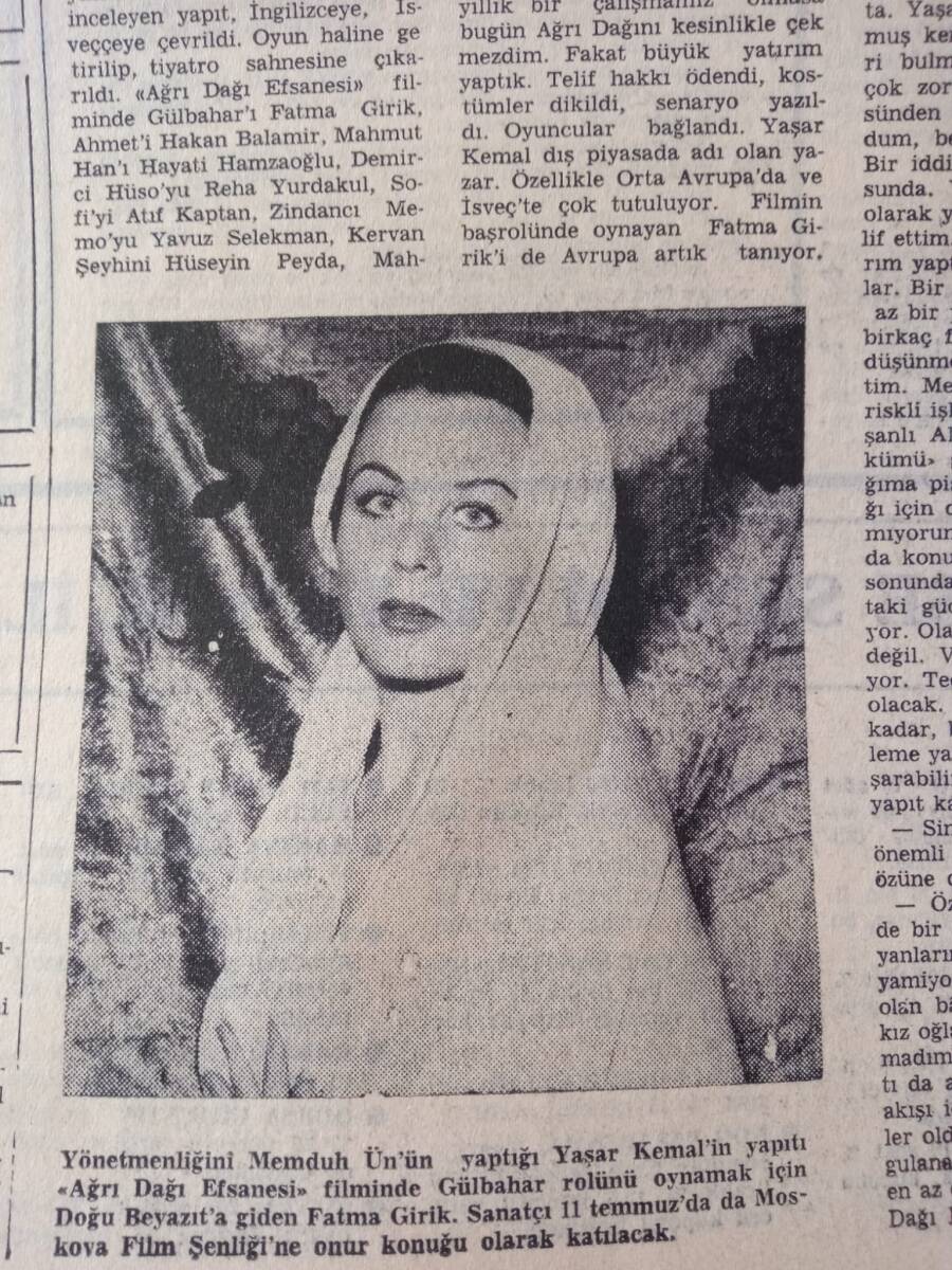 Cumhuriyet Gazetesi 3 Temmuz 1975 - Fatma Girik Ağrı Dağı Efsanesi! - Geçen Yıl 3,5 Milyar Lira Gelir Vergisi Kaçırıldı! GZ143249 - 2
